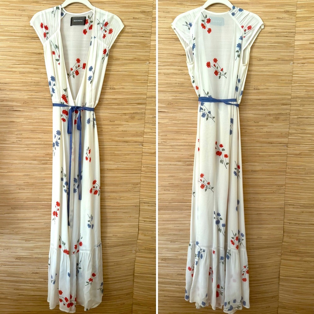 Reformation Floral Maxi Wrap Dress EUC - Picture 9 of 11